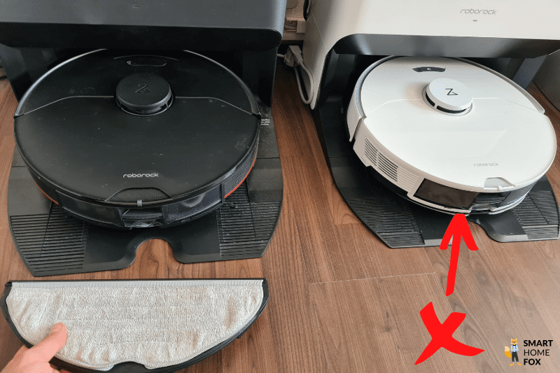 Roborock S7 Pro и S7 MaxV Ultra - сзади видна моющая пластина.